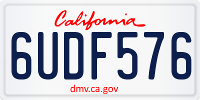 CA license plate 6UDF576