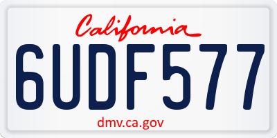 CA license plate 6UDF577