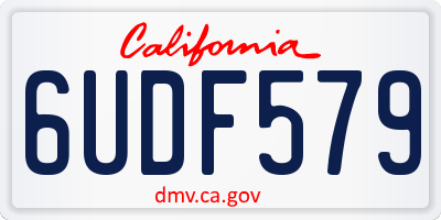 CA license plate 6UDF579