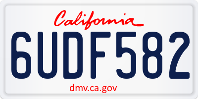CA license plate 6UDF582