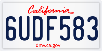 CA license plate 6UDF583
