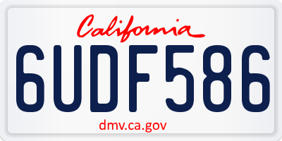 CA license plate 6UDF586