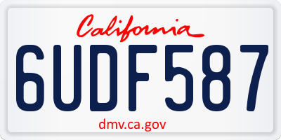 CA license plate 6UDF587