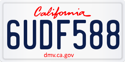 CA license plate 6UDF588