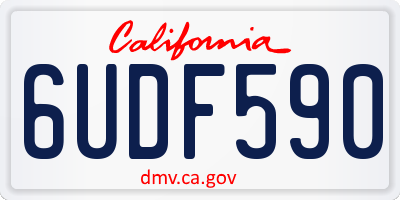CA license plate 6UDF590