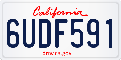CA license plate 6UDF591