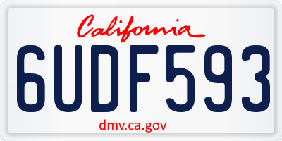 CA license plate 6UDF593