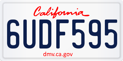 CA license plate 6UDF595