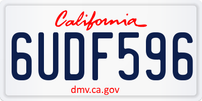 CA license plate 6UDF596