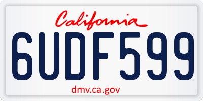 CA license plate 6UDF599