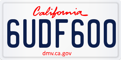 CA license plate 6UDF600