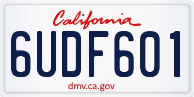 CA license plate 6UDF601