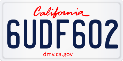 CA license plate 6UDF602