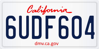 CA license plate 6UDF604