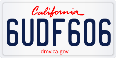 CA license plate 6UDF606