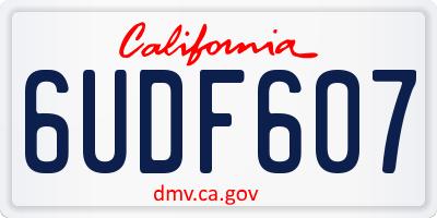 CA license plate 6UDF607