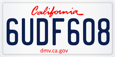 CA license plate 6UDF608