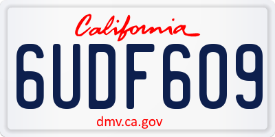 CA license plate 6UDF609