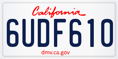 CA license plate 6UDF610