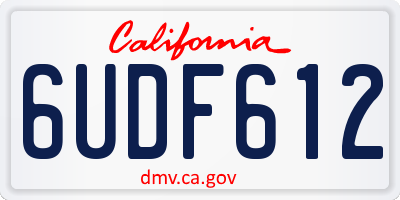 CA license plate 6UDF612