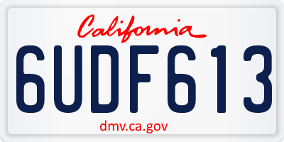 CA license plate 6UDF613