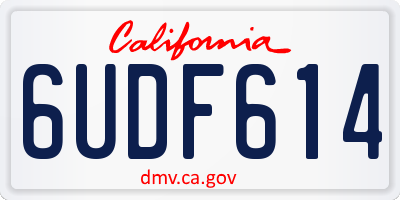 CA license plate 6UDF614