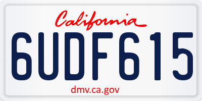 CA license plate 6UDF615