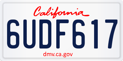 CA license plate 6UDF617