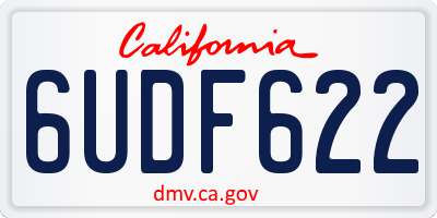CA license plate 6UDF622