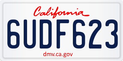 CA license plate 6UDF623