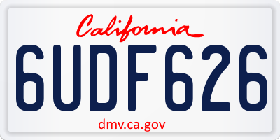 CA license plate 6UDF626