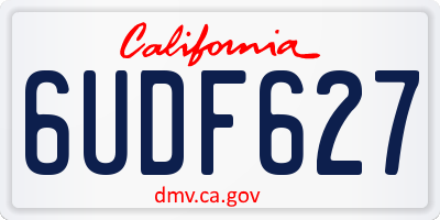 CA license plate 6UDF627