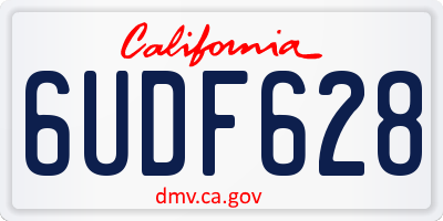 CA license plate 6UDF628