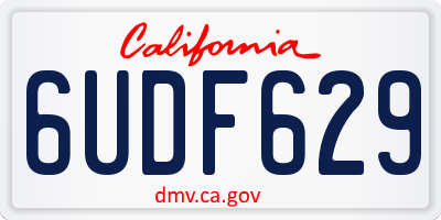 CA license plate 6UDF629