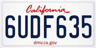 CA license plate 6UDF635