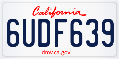 CA license plate 6UDF639
