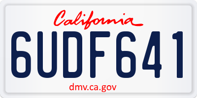 CA license plate 6UDF641
