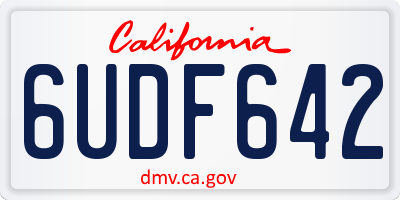 CA license plate 6UDF642