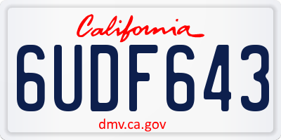 CA license plate 6UDF643