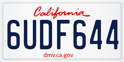CA license plate 6UDF644