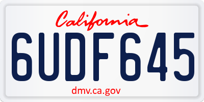 CA license plate 6UDF645