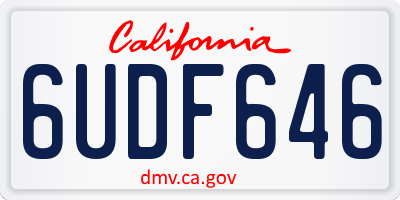 CA license plate 6UDF646