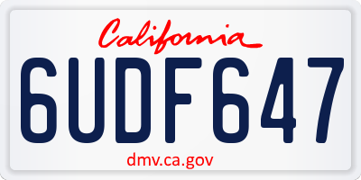 CA license plate 6UDF647