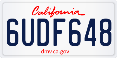 CA license plate 6UDF648
