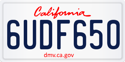 CA license plate 6UDF650