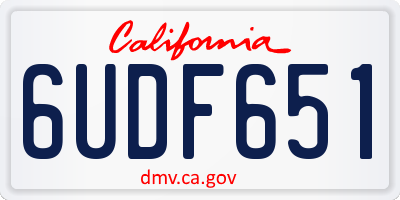 CA license plate 6UDF651
