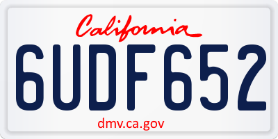 CA license plate 6UDF652