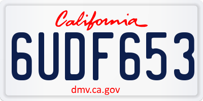 CA license plate 6UDF653