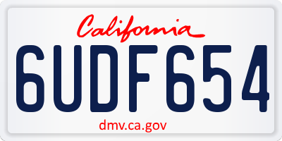CA license plate 6UDF654