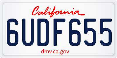 CA license plate 6UDF655